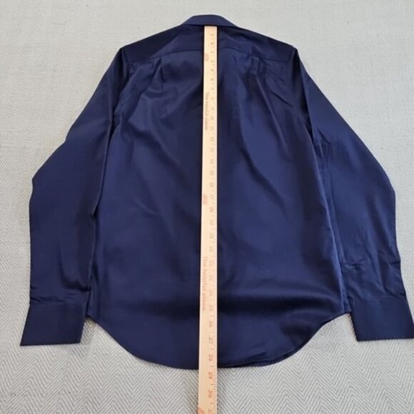 District & Row Slim Fit Button Front Shirt Men's Size Small in Navy Blue NWT! - Picture 9 of 13